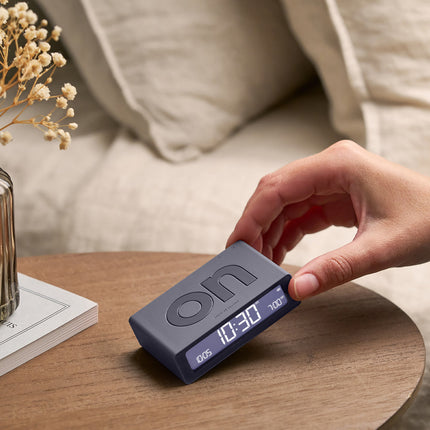 Lexon Flip Mini Reversible Alarm Clock - Grey.