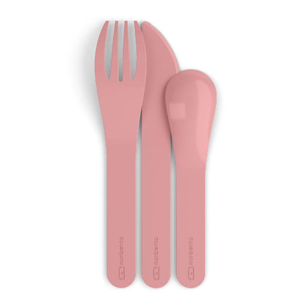 Monbento Mb Pocket Plastic Cutlery Set - Colour Pink Blush.