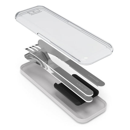 Monbento Mb Slim Box Stainless Steel Cutlery Set - Trio Knife - Black.