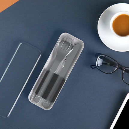 Monbento Mb Slim Box Stainless Steel Cutlery Set - Trio Knife - Black.