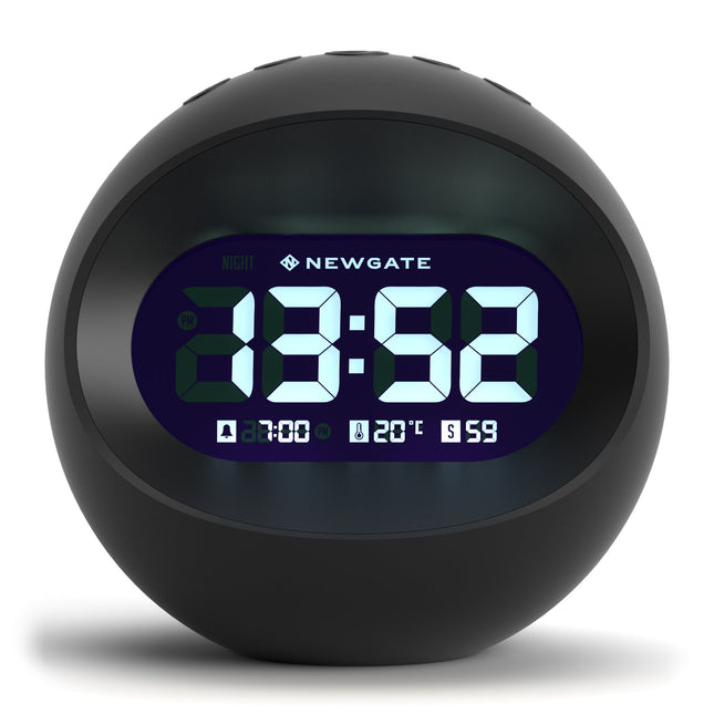 Newgate Centre Of The Earth Lcd Alarm Clock Black.