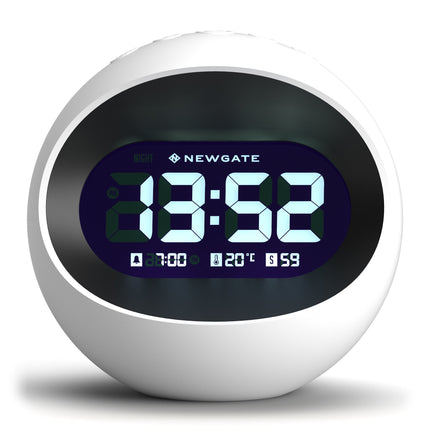 Newgate Centre Of The Earth Lcd Alarm Clock White.