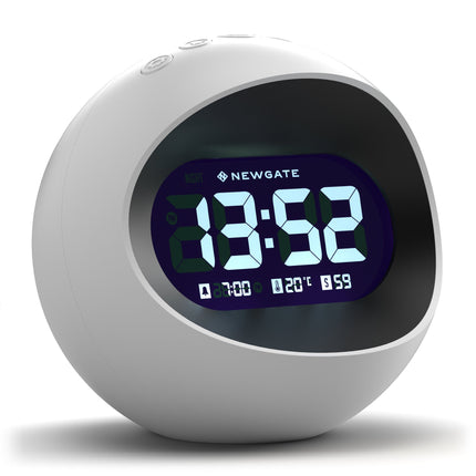 Newgate Centre Of The Earth Lcd Alarm Clock White.