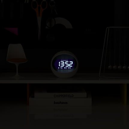 Newgate Centre Of The Earth Lcd Alarm Clock White.