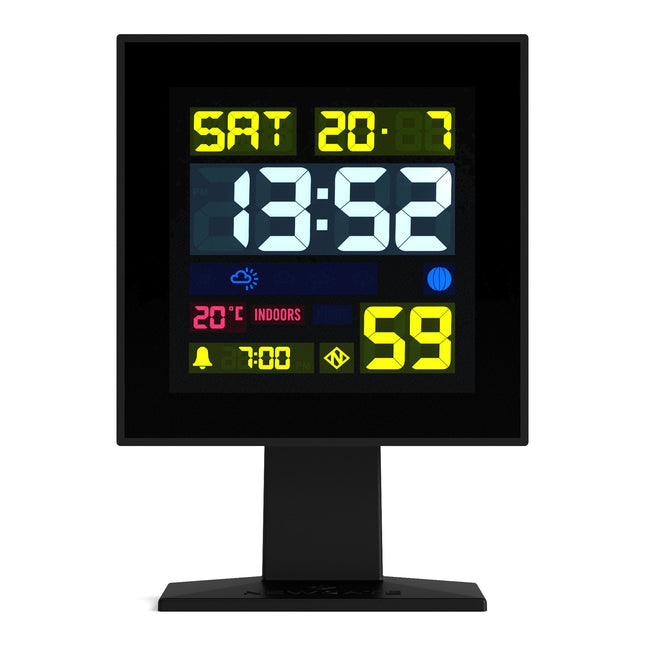 Newgate Monolith Lcd Alarm Clock Black.