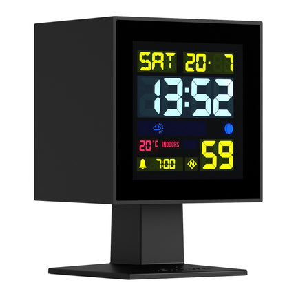 Newgate Monolith Lcd Alarm Clock Black.