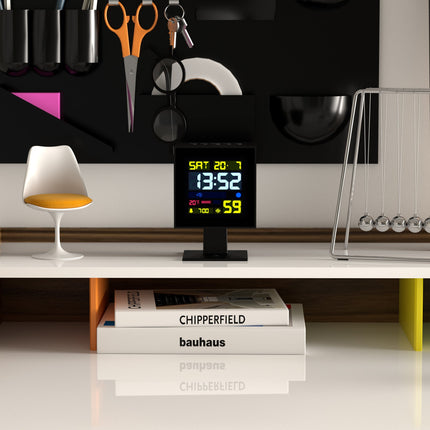 Newgate Monolith Lcd Alarm Clock Black.