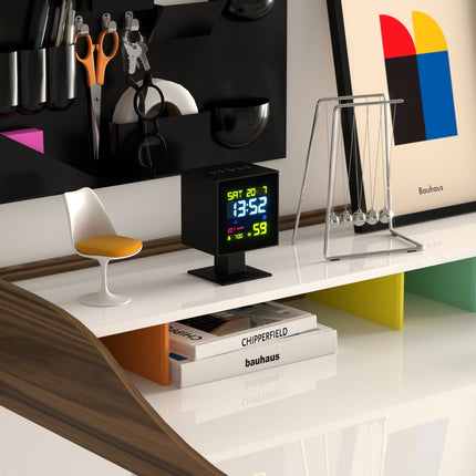 Newgate Monolith Lcd Alarm Clock Black.