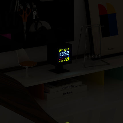 Newgate Monolith Lcd Alarm Clock Black.