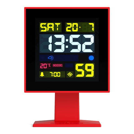 Newgate Monolith Lcd Alarm Clock Fire Engine Red.