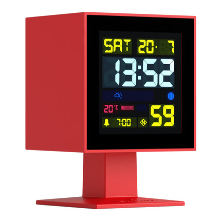 Newgate Monolith Lcd Alarm Clock Fire Engine Red.
