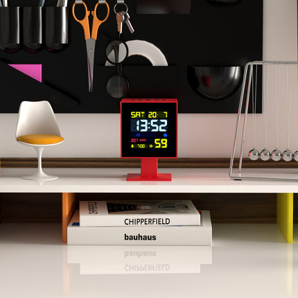 Newgate Monolith Lcd Alarm Clock Fire Engine Red.
