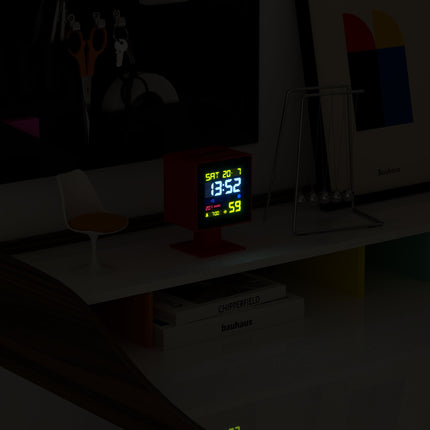 Newgate Monolith Lcd Alarm Clock Fire Engine Red.