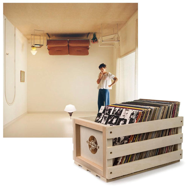 Crosley Record Storage Crate & Harry Styles Harry's House Vinyl Album Bundle.