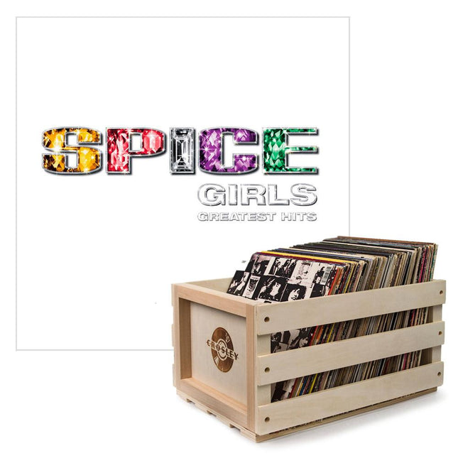 Crosley Record Storage Crate & Spice Girls - Greatest Hits - Vinyl Album Bundle.