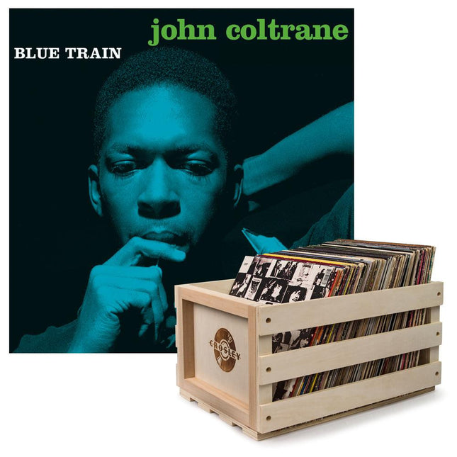 Crosley Record Storage Crate & John Coltrane Blue Train - Vinyl Album Bundle.