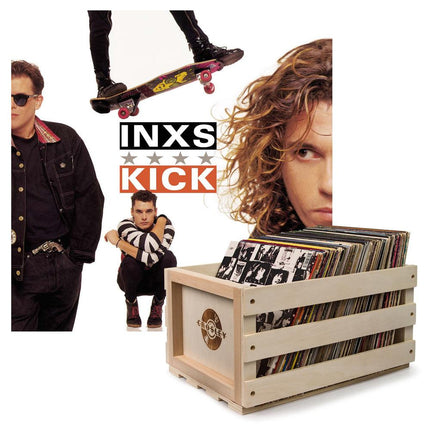 Crosley Record Storage Crate & Inxs Kick - Vinyl Album Bundle.