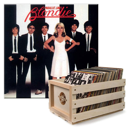 Crosley Record Storage Crate & Blondie - Parallel Lines - Vinyl Album Bundle.
