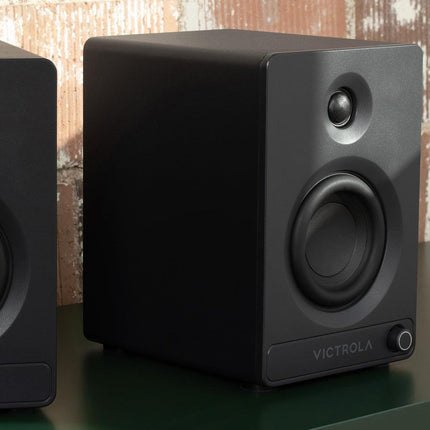 Victrola Tempo Bookshelf Speakers - Black.