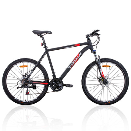 Trinx MTB Mens Mountain Bike 26 inch Shimano Gear 21-Speed [Colour: Matt Black White/Red] [Size Of Frame: 17 inches].
