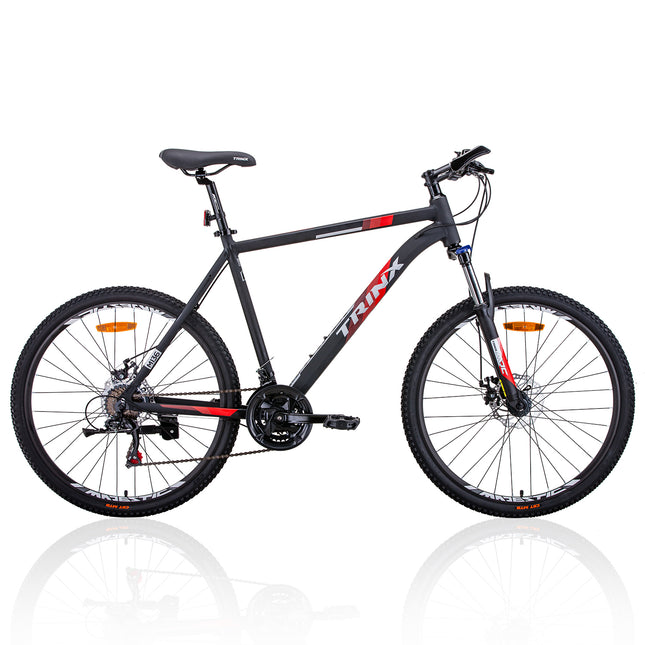 Trinx MTB Mens Mountain Bike 26 inch Shimano Gear 21-Speed [Colour: Matt Black White/Red] [Size Of Frame: 21 inches].