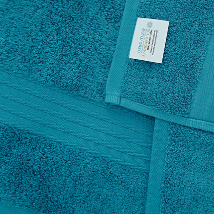 Linenland 4 Piece Cotton Bath Towels Set - Blue.