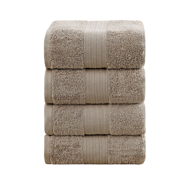 Linenland 4 Piece Cotton Bath Towels Set - Sandstone.