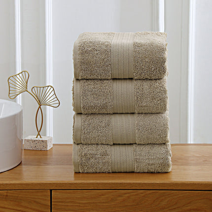 Linenland 4 Piece Cotton Bath Towels Set - Sandstone.
