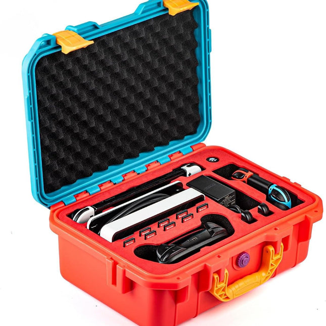 DEVASO Carrying Case for Nintendo Switch OLED Case, Professional Safe Hard-Red & Blue.