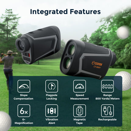 CIGMAN Golf Range Finder 800 Yards Laser Golf Rangefinder with Slope
 CT-800Y.