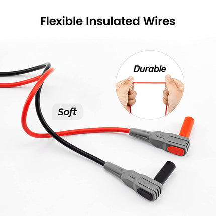 KAIWEETS Soft Silicone Electrician Test Leads Kit CAT III 1000V & CAT IV 600V with Alligator Clips and Needle Probe for Fluke/AstroAI/INNOVA Multimeter Electronic Clamp Meter 8PCS.