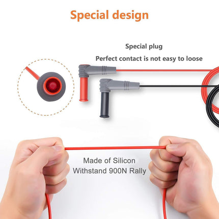KAIWEETS Soft Silicone Electrician Test Leads Kit CAT III 1000V & CAT IV 600V with Alligator Clips and Needle Probe for Fluke/AstroAI/INNOVA Multimeter Electronic Clamp Meter 8PCS.