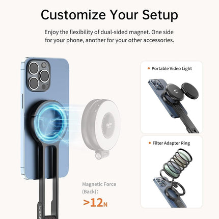 ULANZI MA30 Magnetic Phone Tripod Stand for iPhone - Aluminium Maglock Smartphone Mini Tripod Pocket Cell Phone Stand Dual-Sided Magnet Quick Mount Compatible with iPhone 16 15 14 13 12 Magsafe
(Red).
