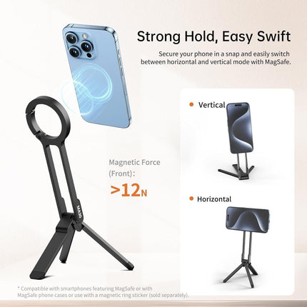 ULANZI MA30 Magnetic Phone Tripod Stand for iPhone - Aluminium Maglock Smartphone Mini Tripod Pocket Cell Phone Stand Dual-Sided Magnet Quick Mount Compatible with iPhone 16 15 14 13 12 Magsafe
(Red).