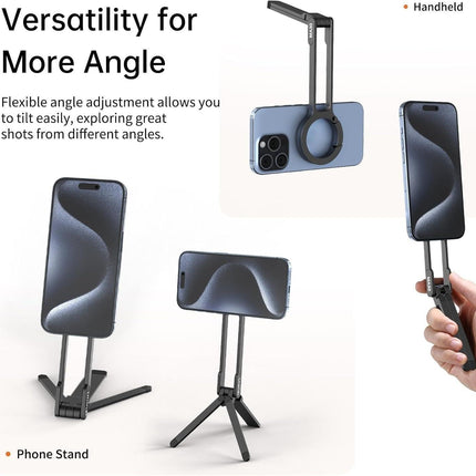 ULANZI MA30 Magnetic Phone Tripod Stand for iPhone - Aluminium Maglock Smartphone Mini Tripod Pocket Cell Phone Stand Dual-Sided Magnet Quick Mount Compatible with iPhone 16 15 14 13 12 Magsafe
(Silver).