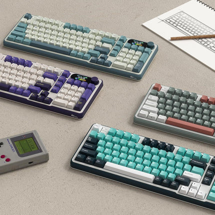 RK ROYAL KLUDGE S98 Mechanical Keyboard w/Smart Display & Knob, Top Mount 96% Wireless Mechanical Keyboard BT/2.4G/USB-C, Hot Swappable, Pale Green Switch 98 Keys.