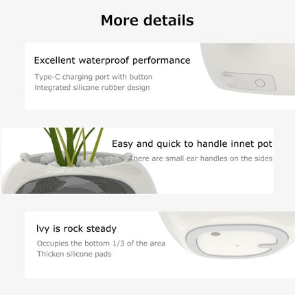 Intelligent Flower Pot, Electronic Bud, Maintenance Plant Assistant, Fun Interactive Flower Pot, Indoor Green Planting Monitoring, LCD Screen Display, Cell Phone APP Connection (White).