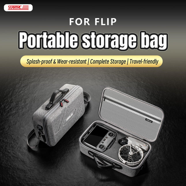 STARTRC Flip Drone Case for DJI Flip Fly More Combo,Portable PU Leather Shoulder Bag Can Organizes RC2/RC-N3 Remote, 7 Original Batteries, Charging Hub, 65W Charger, Flip Drone and Other Accessories.