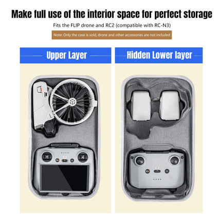 STARTRC Flip Drone Case for DJI Flip Fly More Combo,Portable PU Leather Shoulder Bag Can Organizes RC2/RC-N3 Remote, 7 Original Batteries, Charging Hub, 65W Charger, Flip Drone and Other Accessories.