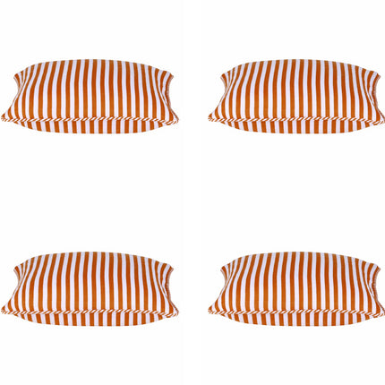 Pack of 4 Dandi Orange & White Striped Nautical Cushion Covers 40x40cm.