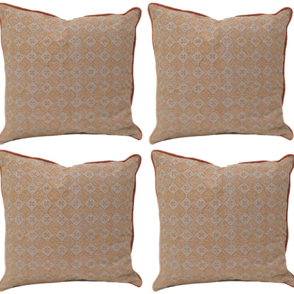 Pack of 4 Azuk Orange & Grey Cushion Covers 50cm x 50cm.