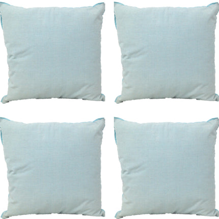 Pack of 4 Frida Aqua Blue 50cm x 50cm Cushion Covers with piping.