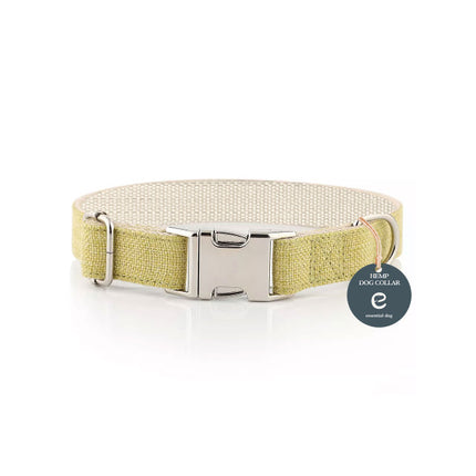 Natural Hemp & Cotton Dog Collar (Grass Green).