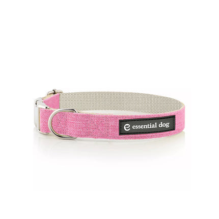 Natural Hemp & Cotton Dog Collar (Pretty Pink) EXTRA SMALL.