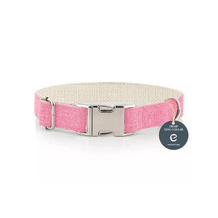Natural Hemp & Cotton Dog Collar (Pretty Pink) EXTRA SMALL.