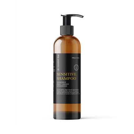 500ml Natural Sensitive Dog Shampoo (Chamomile, Sweet Orange & Rosewood).
