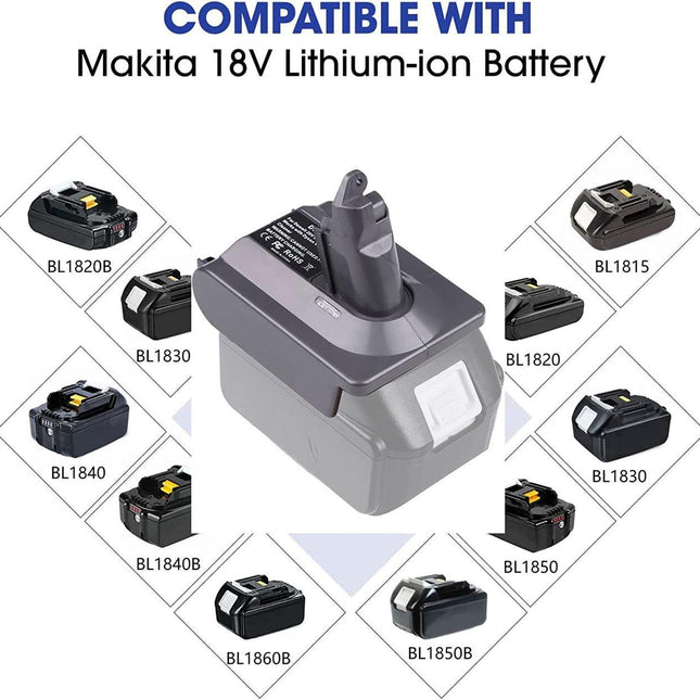 Makita 18V To Dyson V6, DC58 & DC59 Battery Converter / Adapter.