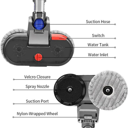Superior Mop & Vacuum Tool for Dyson V7, V8, V10, V11 & V15 Vacuum Cleaners.
