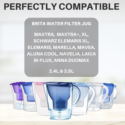 Hygieia 6 Pack - Water Jug Cartridge Filters - For Most Brita Water Jugs.