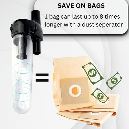 Hygieia Cyclonic Dust Separator (Bag Saver) - For Most Vacuum Brands.